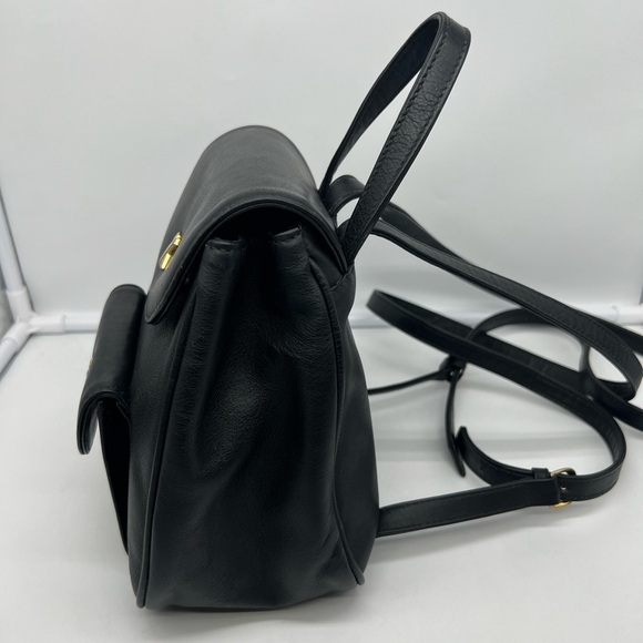 PALOMA PICASSO Vintage Black Leather Gold Hardware Mini Magnetic Backpack - Picture 6 of 15